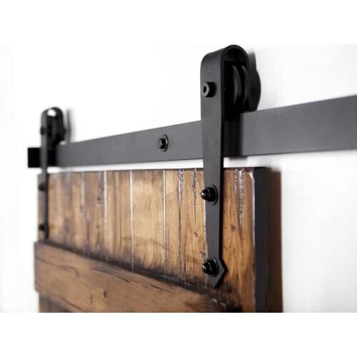 5FT-8FT American Arrow Wheel Sliding Door Barn Black Rustic Sliding Barn Rail Door Hardware Sliding Track System