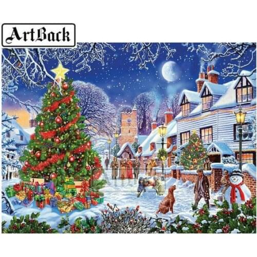 New Full square / round diy 5d diamond painting christmas tree snow house 3D diamond embroidery rhinestone home decoration