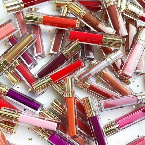 55 Colors Shiny Glossy Clear Lipgloss Private Label Lip Gloss Glitter Makeup Cosmetics Liquid Matte Lipstick Waterproof No Brand