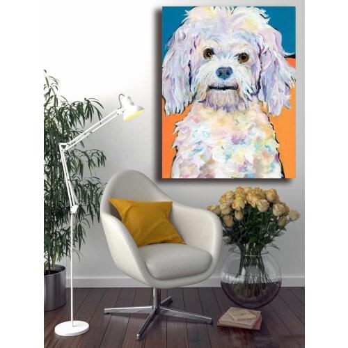 Large size Pug dog wall art Canvas Painting For Living Room Home Decoration Oil Painting On Canvas Wall Painting Unframed