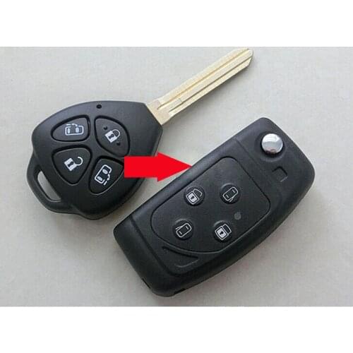 10PCS/lot For Toyota Alphard Camry Reiz Corolla RAV4 Modified Flip Folding Remote key Shell Case 4 Buttons Fob Key Cover