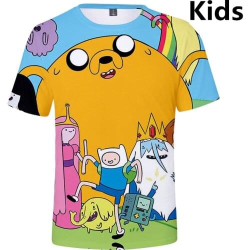 3 To 14 Years Kids T Shirt Adventure Time Finn And Jake The Dog Face tshirt T-Shirt Boys Girls Cartoon T Shirts Children Clothes