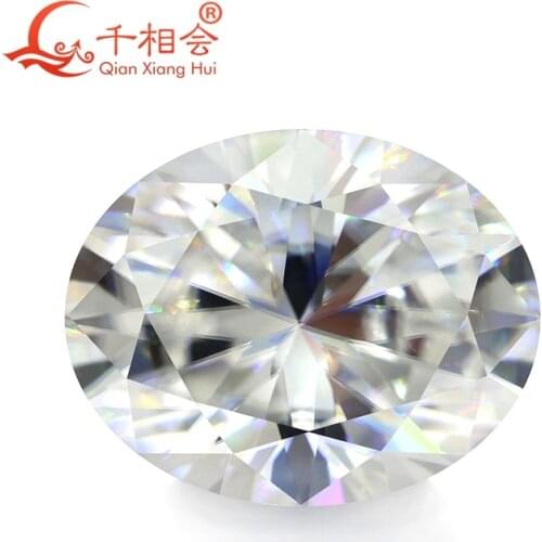 DF GH IJ color white oval shape dia mond cut Sic material moissanites loose gem stone qianxianghui