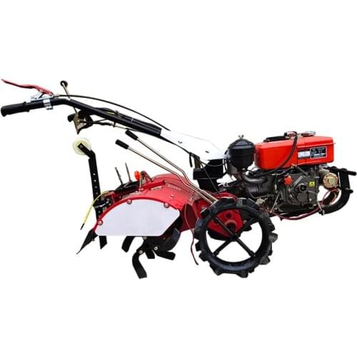 Diesel Mini Rotary Tiller Four-Wheel Drive Self-Propelled Rotary Tiller Tillage Weeding Ditch Trenching Small Tractor