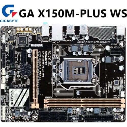 For Gigabyte GA-X150M-PLUS WS Original X150M-PLUS WS Motherboard C232 Socket LGA1151 DDR4 Support G3900 I3 6100 E3-1200 v5 Used