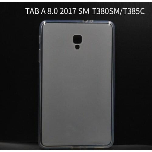 SM-T380 T385 Case For Samsung Galaxy Tab A 8.0 2017 SM-T380 T385 Cover 360 Full Protective Soft TPU Cover Clear Back Slim Cases