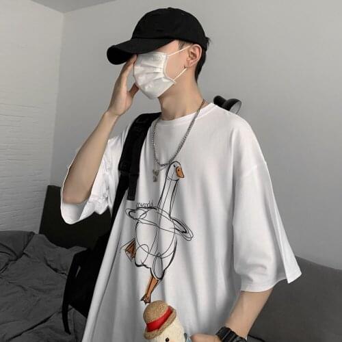 Cartoon Animal Print T-shirt Japanese Kawaii T Shirt Harajuku Women Men Tshirt Graphic Tee Tops Summer Clothes Korean Clothing