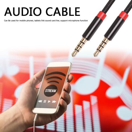 Audio Video Cable Adapter Locking Cable Nylon Braided 3.5mm Male Cable for Headphones Car MP3 AUX Audio Extension Cord