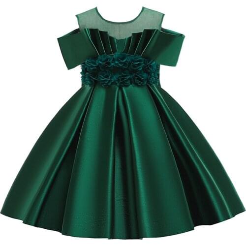 2021 summer childrens dress pink flower childrens dress foreign style vest Princess Dress high quality girls' walk show perfor