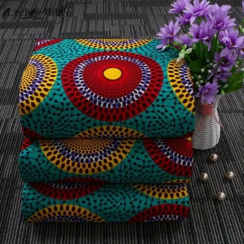 Lychee Life 1Yard Ankara African Real Wax 100% Cotton Fabric Firework Printed Fabric For Party Dress Making Diy Sewing Crafts