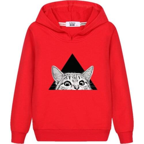 Fashion & Funny Hoodie for kids Cat Face Design Sweatshirt boys girls Long Sleeve Cotton Pullover Autumn Jacket Coat