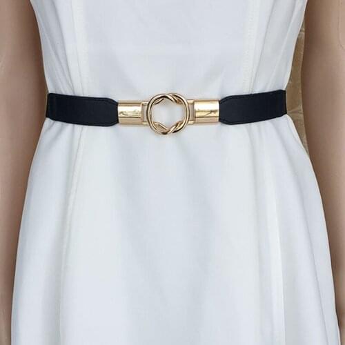 1Pcs Fashion Women PU Black White Waist Band Thin Elastic Waist Belt Dress Apparel Accessories cinturon mujer Hot Sale 5 Colors