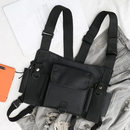Outdoor essential Unisex Outdoor Adjustable Vest Chest Hanging Bag Double Shoulder Waist Pouch