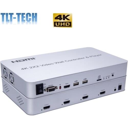 4K 2X2 Video Wall Controller & Player HDMI TV Processor HDTV Splicer Splicing Display Fit USB Keyboard Mouse U Flash Disk RS232