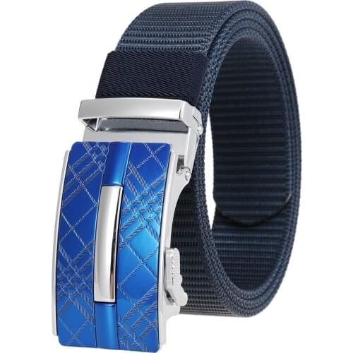 New High Quality Fashion Male Nylon Braided Belt Mens Alloy Belt Buckle Belts for Men Luxury Designer Brand G125-0217A-1