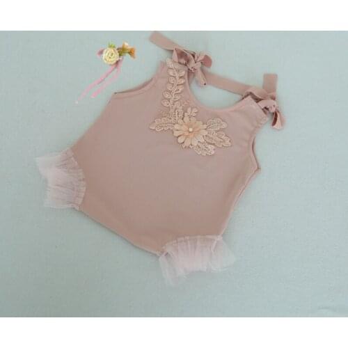 Newborn Baby Sleeveless Rompers Summer Baby Girls Cotton Jumpsuit Cute Infant Pearl Flower Playsuit Baby Casual Clothes