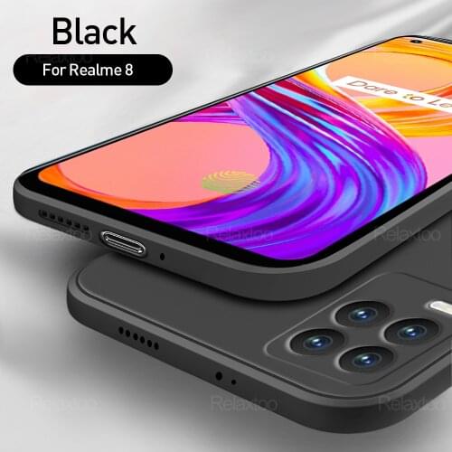 Original Square Liquid Soft Silicone Phone Cover For Realme8 Realme Realm Relme 8 Pro 8Pro 5G Shockproof Coque Realmi 8 Pro Case