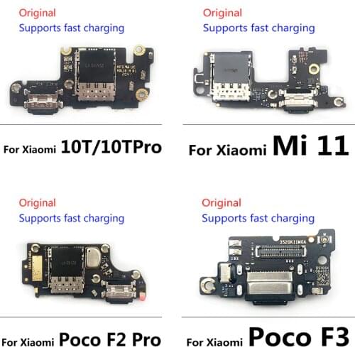 Original USB Power Charging Connector Plug Port Dock Flex Cable For Xiaomi Mi F2 Pro / Poco F3 / Mi 11 / Mi 10T Pro Lite M3