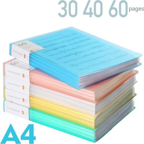 File Folder A4 Information Book Paper Clip Folder Student Folders Bag Multi-Layer Transparent Document Folder A4 Office Supplies