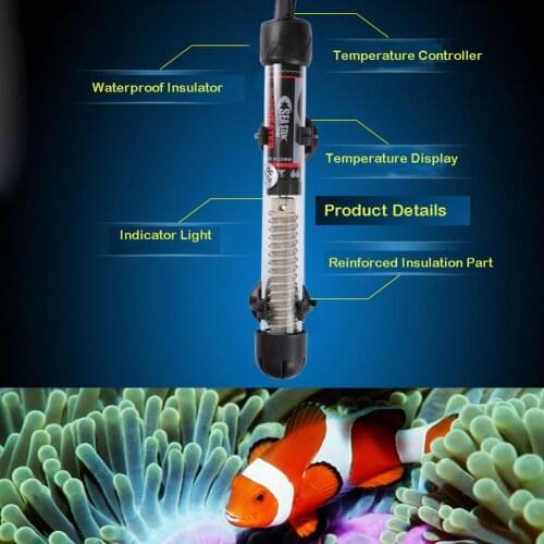 Adjustable Temperature Thermostat Heater Rod 25W/ 100W/ 200W/ 300W Submersible Aquarium Fish Tank Water Heat