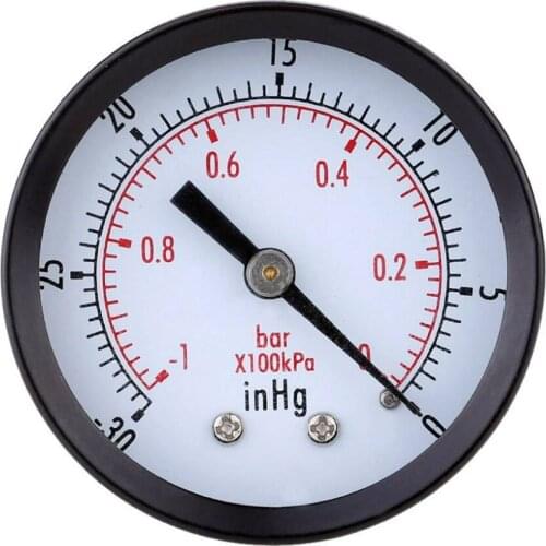 Pressure Gauges 0-30inHg 0--1bar Mini Portable Oil Water Pressure Gauge Double Scale Air Compressor Hydraulic Vacuum Gauge