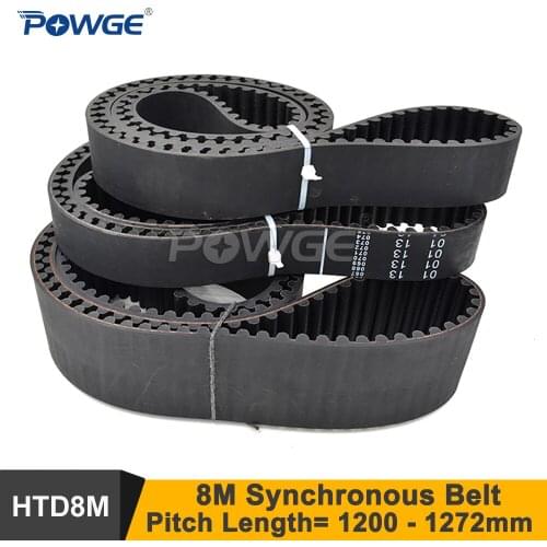 1pcs HTD8M Belt 1240 8M 30 Teeth=155 Length=1240mm Width=30mm 8M Timing Belt Rubber Closed-Loop Belt 1240-8M S8M Timing Pulley