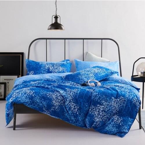 Blue Gradient Striped Duvet Cover 3/4 Pcs Bedding Set Bed Sheet with Pillowcase Adult Kids Soft Bed Linens Queen King Size