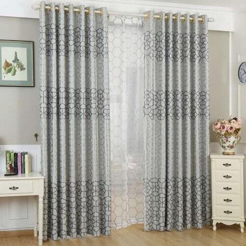 Modern High Quality Simple Jacquard Water Cube Cozy Little Home Curtains Home Decoration Curtains for Living Room Bedroom