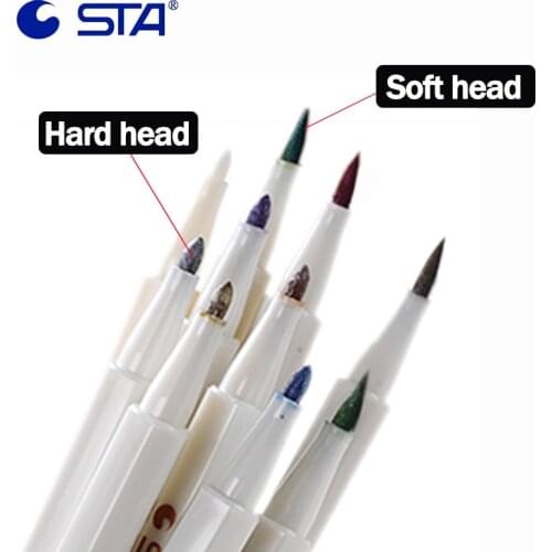 STA 6551 DIY Metallic Color Pens Drawing Painting Handbook Marker Pen For Black Paper Marker Hard/Soft Head Stationery Escolar