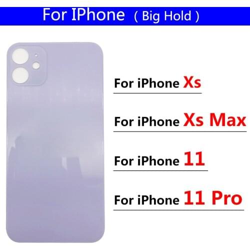 For Iphone 11 Pro XS High Quality Big Hole Back Glass Battery Cover For Iphone 11 Pro XS Rear Door Housing