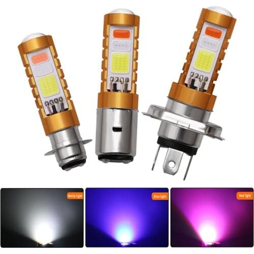 Motorcycle Led Strobe RGB Lights H4 Headlight Bulbs COB SMD Hi Lo Lamp BA20D P15D For Electric Car Scooter Headlamp Accessories