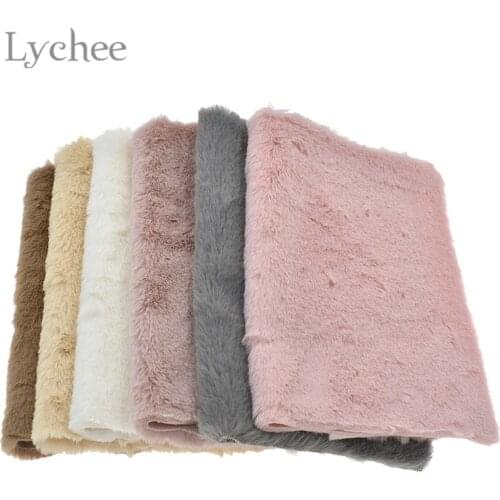 Lychee Life A4 Soft Fake Fur Fabric High Quality Waterproof Synthetic Leather DIY Sewing Material For Handbag Garments