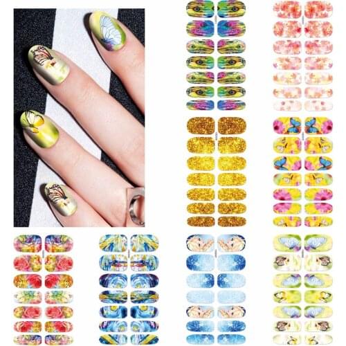 YZWLE 1 Sheet Optional Nail Art Water Tattoo Design Nails Flowers Water Transfer Sticker Nail Art Water Decals