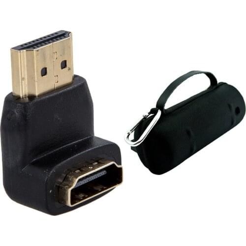 1 Pcs HDMI Right Angle Male to Female Adapter & 1 Pcs for Jbl Flip 3 Flip3 Bluetooth Speaker Carry Pouch Bag Cover