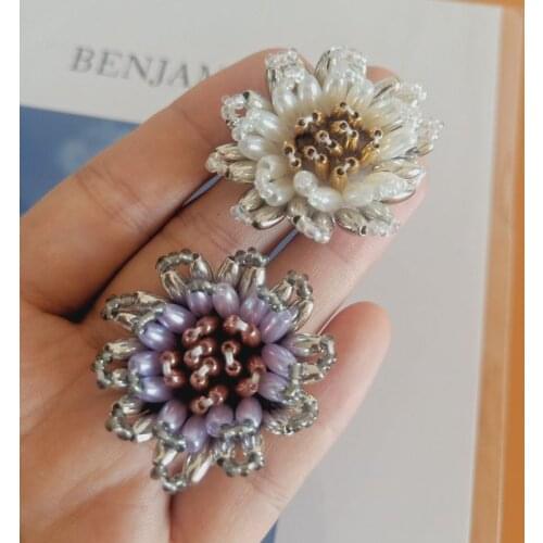 10PCS 3D Flower Beaded Patches DIY Handmade Sewing Crafts Clothes Decoration Patch Applique Accessories Supplies