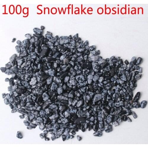 100g Beautiful Tumbled Snowflake obsidian Crystal Stone specimen Gravel Wholesale lucky Healing