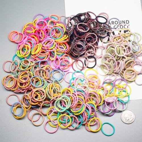 100pcs/set Multicolor Tiny Girls Candy Color Hair Ties No Crease Bands Bulk Elastics Ponytail Holders Hair Accessories FQ002