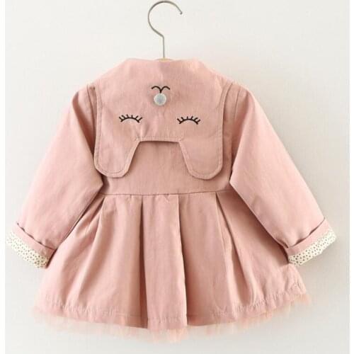 2017 children clothing girls trench jackets outerwear spring autumn coat baby girl christmas flower fashion kids belt jacket