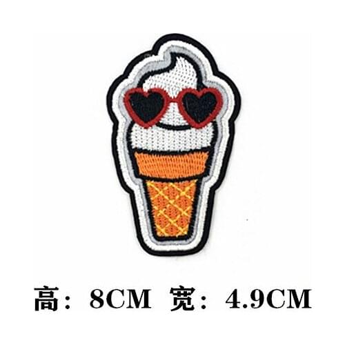 50pcs/lot Fruit Sweet Cone Embroidery Patches Letters Clothing Decoration Accessories Diy Iron Heat Transfer Applique Clothes