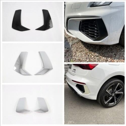 For Audi A3 A3L 2021 ABS Carbon Fiber Car Front/Rear Foglight Eyelid Frame Trim Car Styling Sticker