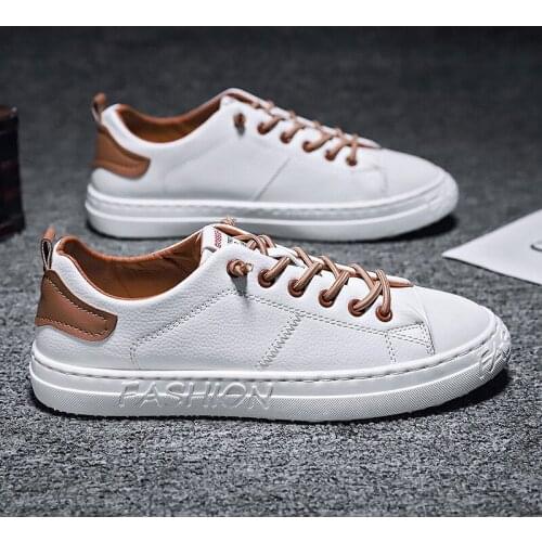 Shoes Men Sneakers Casual Soft Leather Men Shoes Brand Fashion White Shoes Tide Shoes Breathable Low Top Mens Shoes