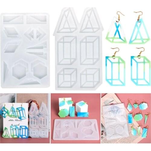 Diy Polygon Combination Earrings Silicone Mold Jewelry Fillings Pendant Accessory Charms Handmade Epoxy Resin Mould Craft