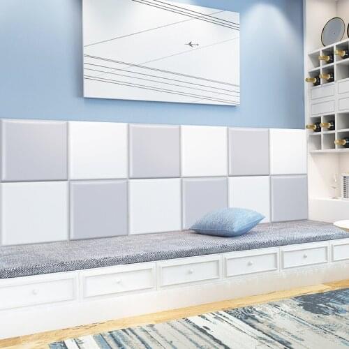 Soft Pack Bed Headboard Anti-collision 3D Wall Stickers Self-adhesive Tatami Kids Room Bedside Bedroom Decor Headboards Cabecero
