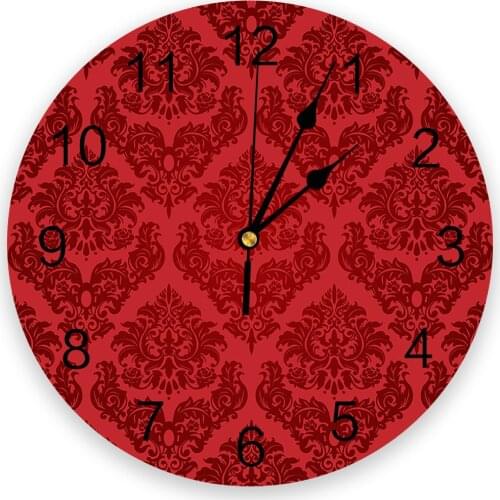 Red Texture Creative Wall Clock For Home Office Decoration Living Room Bedroom Kids Room Hanging Watch