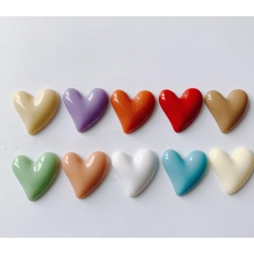 New style 50pcs/lot color print geometry irregular hearts shape resin flatback beads diy jewelry earring/garment accessory
