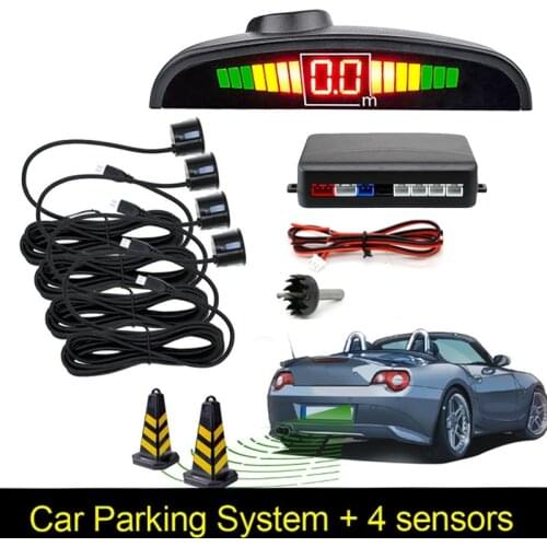 Parking Sensor Auto Parktronic Kit LED Display Auto Parking Radar with 4 Sensors Reverse Backup Monitor Detector System Reverse