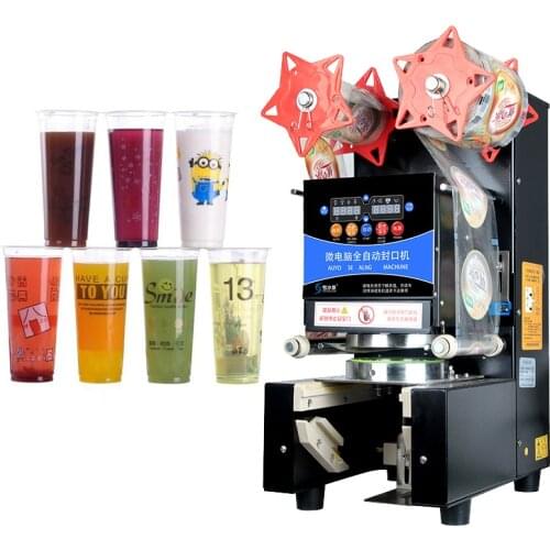 Commercial Sealer Intelligent Fully Automatic Drink Soy Milk Milk Tea Shop Equipment Plastic Paper Cup Food Processing Sealed