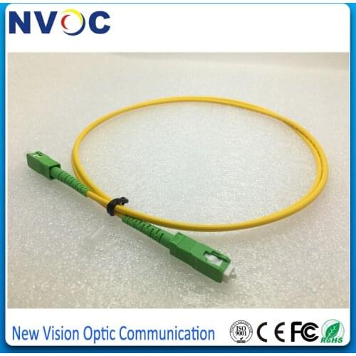 SC to SC Fiber Optic Patch Cord Simplex SM G652D 1M 3.0mm,PVC Jacket,SC/APC-SC/APC FTTH Fiber Optical Jumper Cable