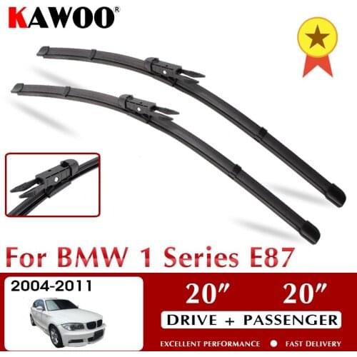 KAWOO Wiper Front Car Wiper Blades For BMW 1 Series E87 October 2004 - Nov. 2011 Windshield Windscreen Window 20"+20" LHD RHD