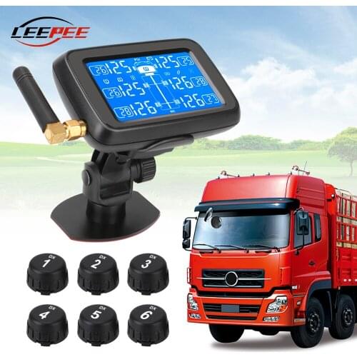 6 Sensors Wireless BUS Truck TPMS Tire Pressure Monitoring System Tyre Diagnostic Digital Display Oversize Vehicle Electronic